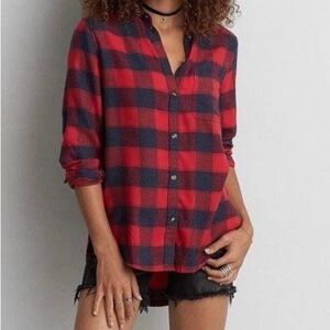 AEO Boyfriend Fit flannel shirt, Sz Small